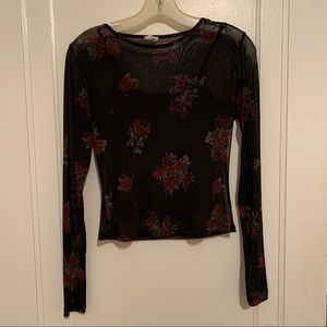 Floral sheer long sleeve